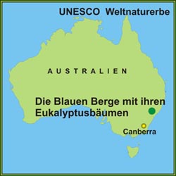 Die Blauen Berge mit ihren Eukalyptusbäumen